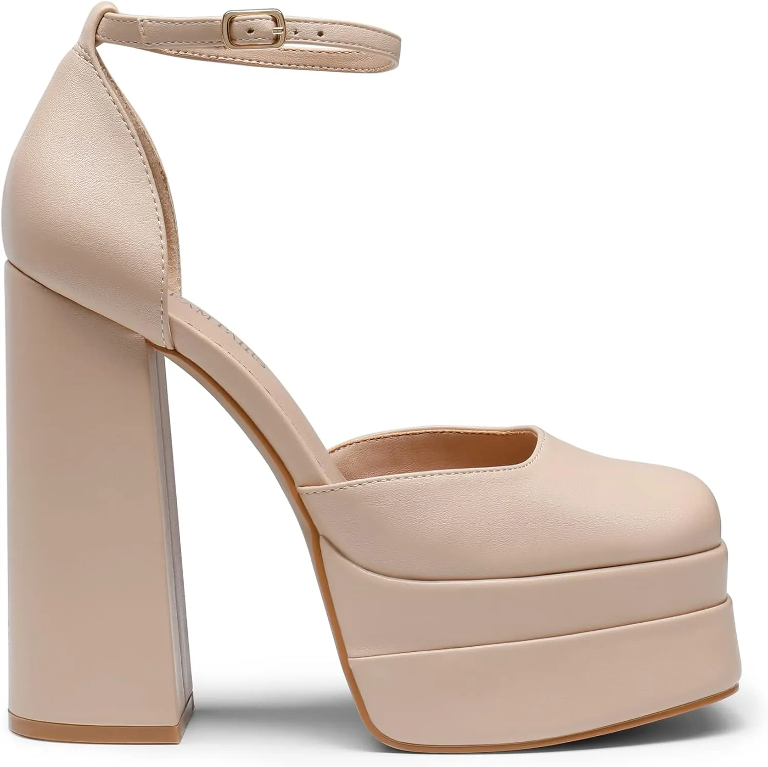 DREAM PAIRS Women’s High Chunky Platform Closed Toe Block Heels Square Toe Ankle Strap Dress Wedding Party Pumps Shoes Aurelia
