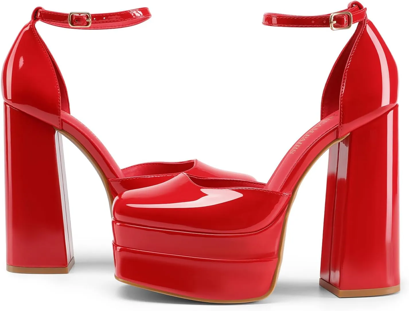 DREAM PAIRS Women’s High Chunky Platform Closed Toe Block Heels Square Toe Ankle Strap Dress Wedding Party Pumps Shoes Aurelia