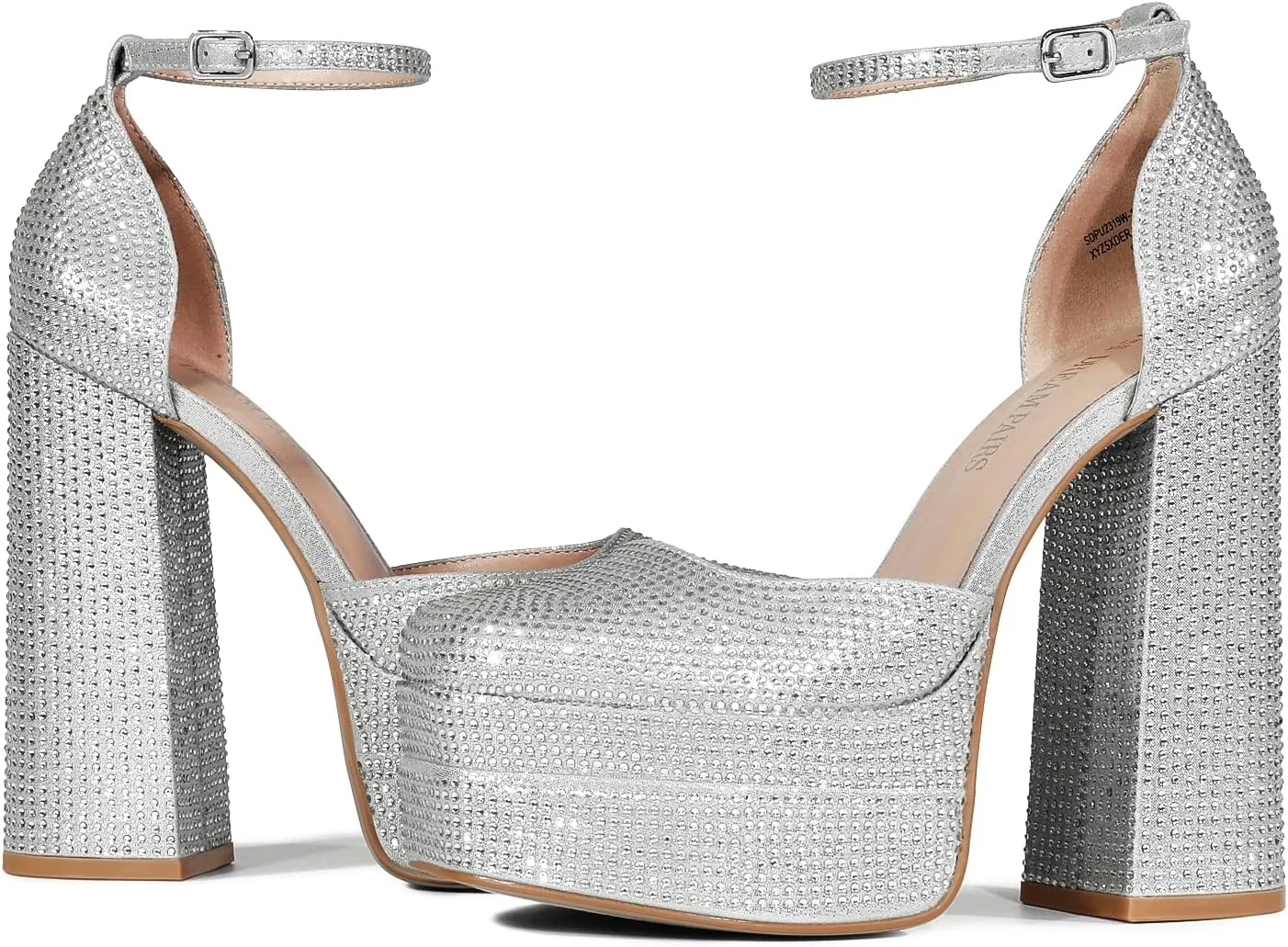 DREAM PAIRS Women’s High Chunky Platform Closed Toe Block Heels Square Toe Ankle Strap Dress Wedding Party Pumps Shoes Aurelia