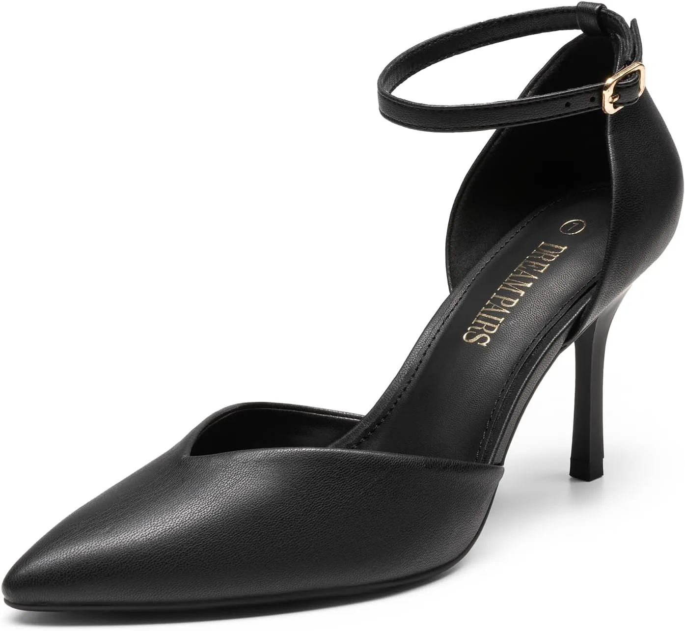 DREAM PAIRS Women’s High Heels Strappy Closed Toe Stiletto Ankle Strap Pointed Toe D'Orsay Heel Dress Wedding Party Pumps Shoes