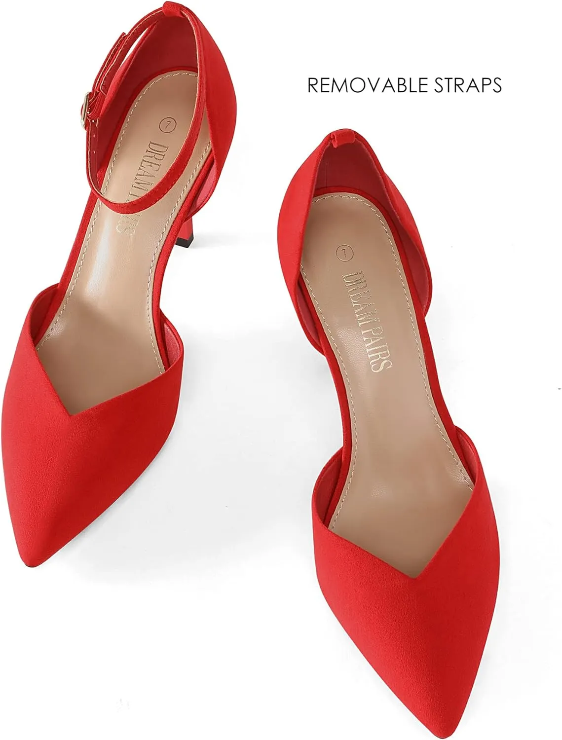 DREAM PAIRS Women’s High Heels Strappy Closed Toe Stiletto Ankle Strap Pointed Toe D'Orsay Heel Dress Wedding Party Pumps Shoes