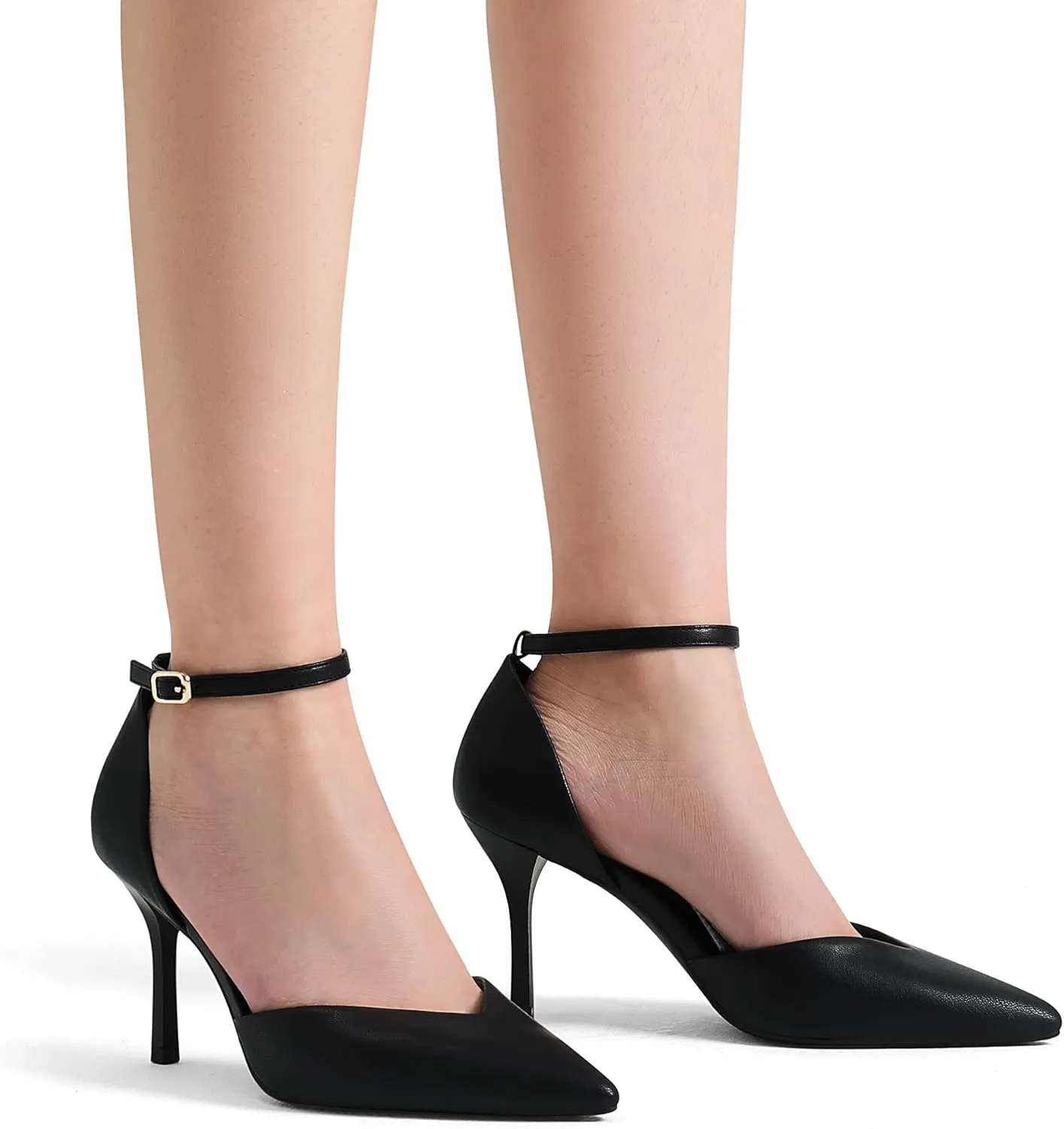 DREAM PAIRS Women’s High Heels Strappy Closed Toe Stiletto Ankle Strap Pointed Toe D'Orsay Heel Dress Wedding Party Pumps Shoes