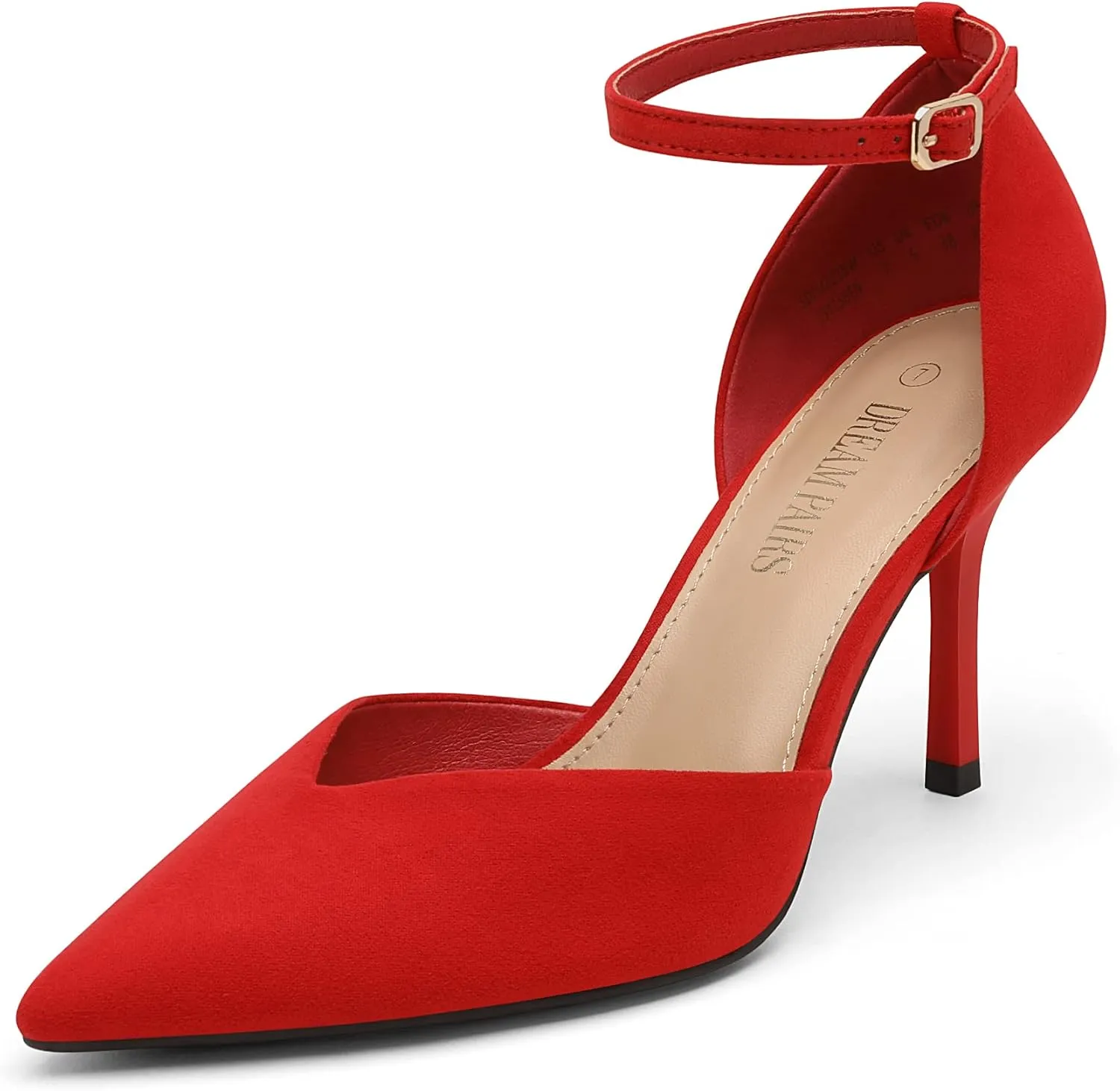 DREAM PAIRS Women’s High Heels Strappy Closed Toe Stiletto Ankle Strap Pointed Toe D'Orsay Heel Dress Wedding Party Pumps Shoes