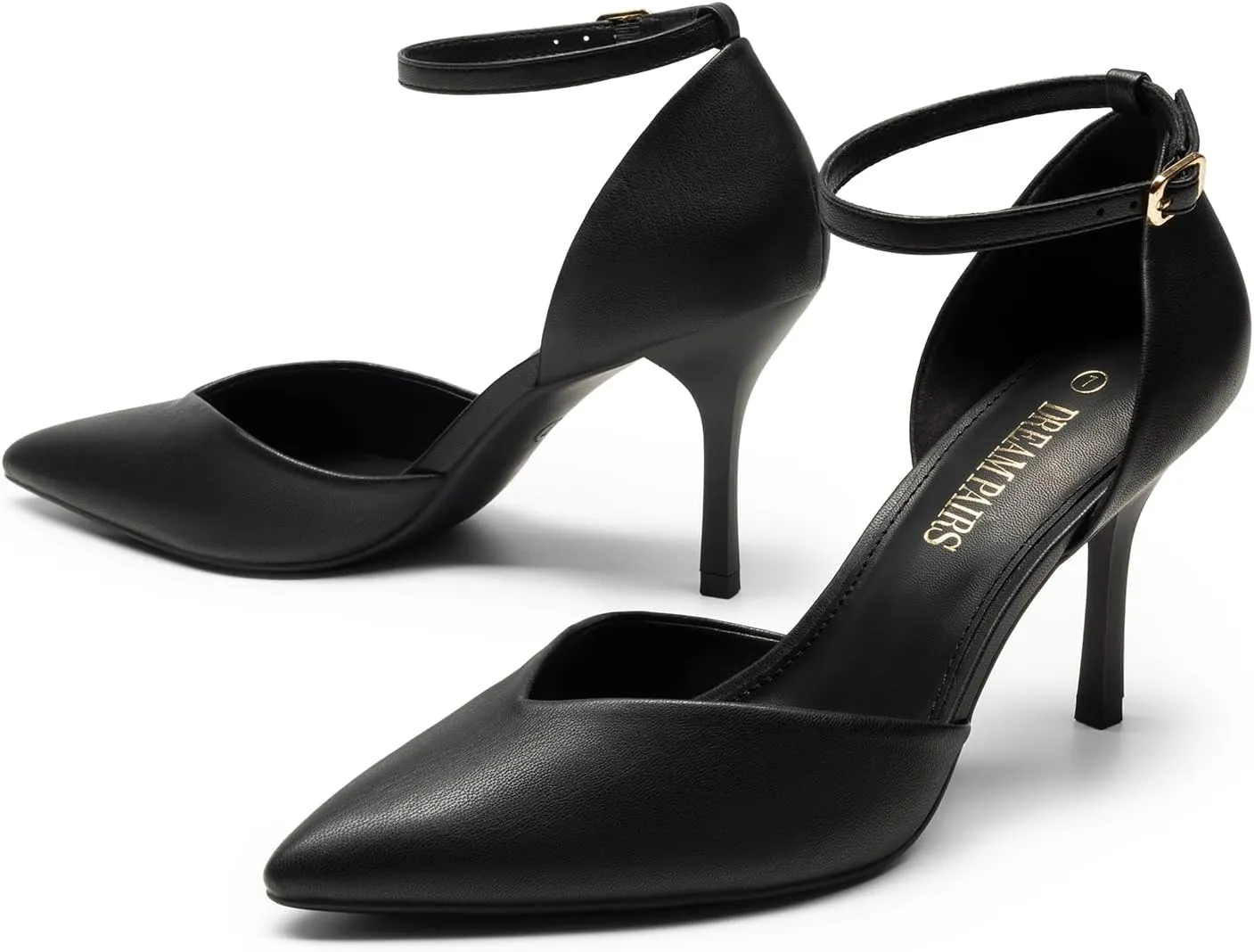 DREAM PAIRS Women’s High Heels Strappy Closed Toe Stiletto Ankle Strap Pointed Toe D'Orsay Heel Dress Wedding Party Pumps Shoes