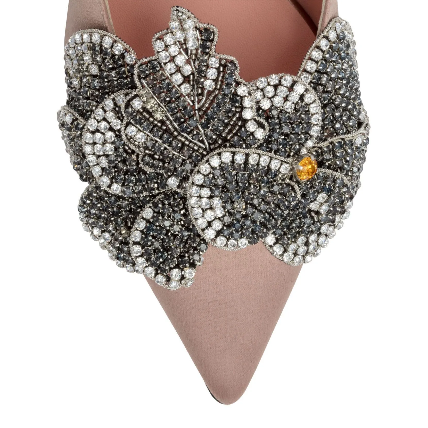 Dusty pink 60 crystal embellished mules