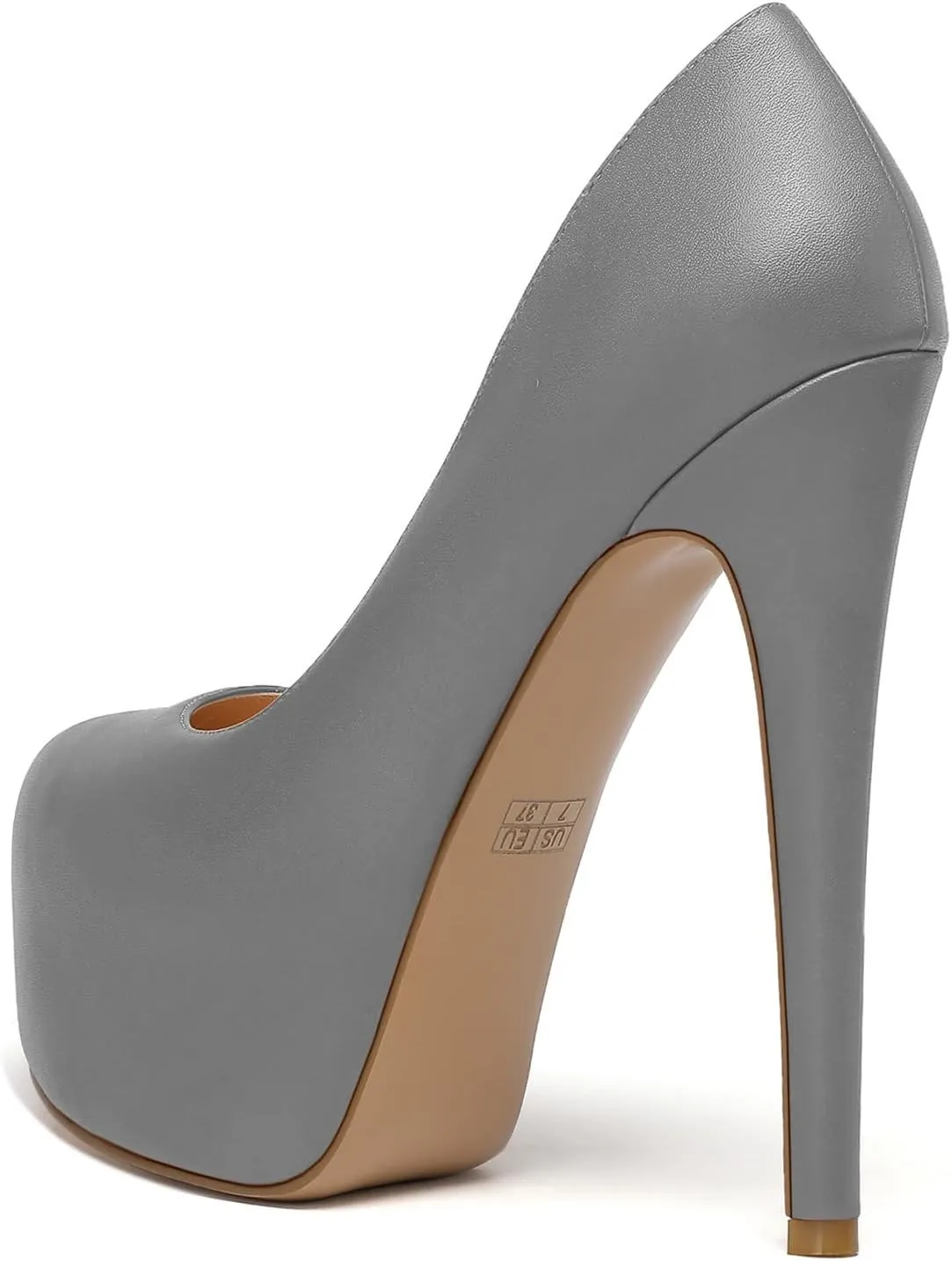 Eldof Womens High Heel Platform Pumps Round Toe Sky High Stilettoes 6" Party Dress Platform