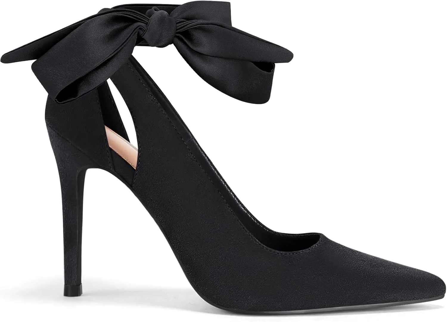 Fashare Womens High Heels Bow Tie Back Sexy Stiletto Ankle Strap Wedding Dress Pumps Shoes