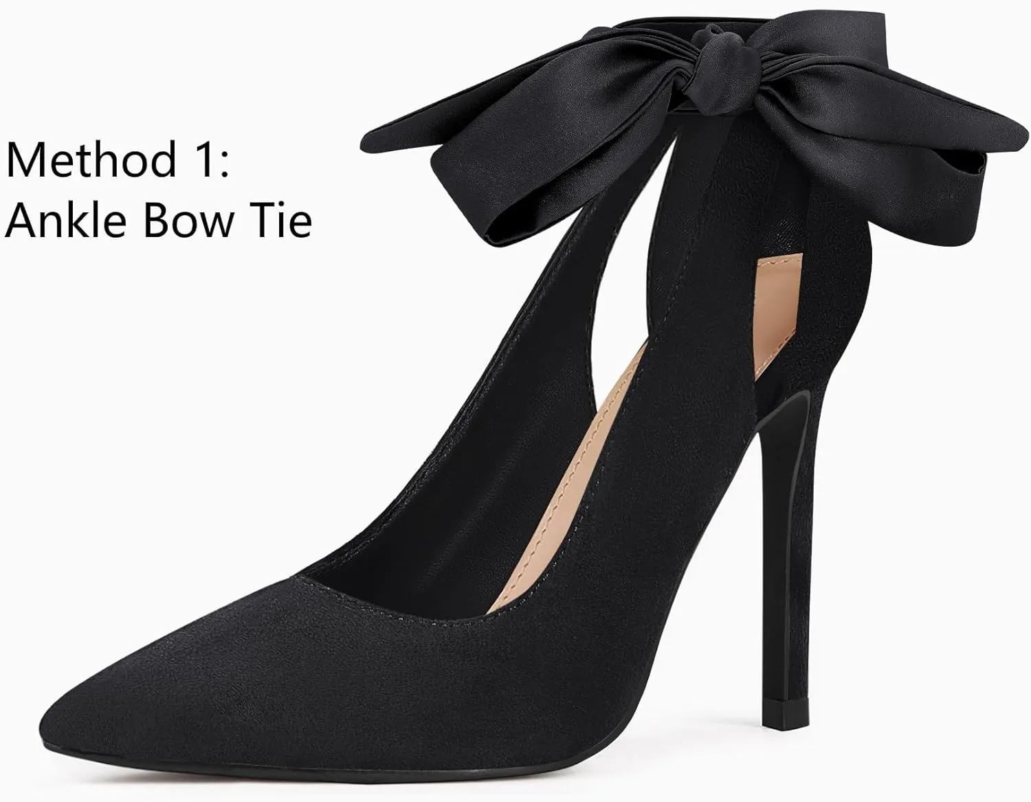 Fashare Womens High Heels Bow Tie Back Sexy Stiletto Ankle Strap Wedding Dress Pumps Shoes