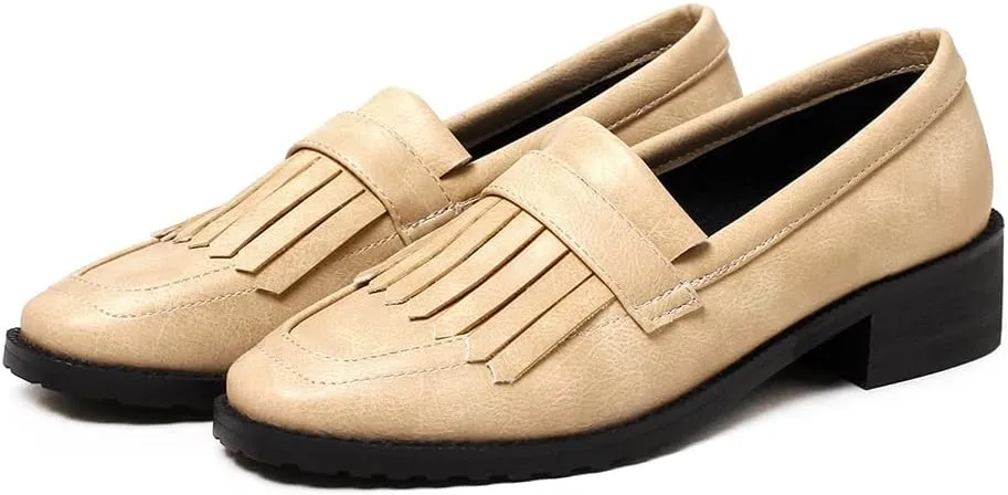 Fashion Platform Loafers for Women Slip-On Penny Loafers with Wedge Heel