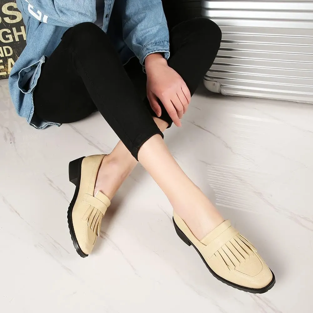 Fashion Platform Loafers for Women Slip-On Penny Loafers with Wedge Heel