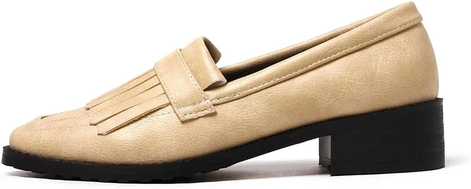 Fashion Platform Loafers for Women Slip-On Penny Loafers with Wedge Heel