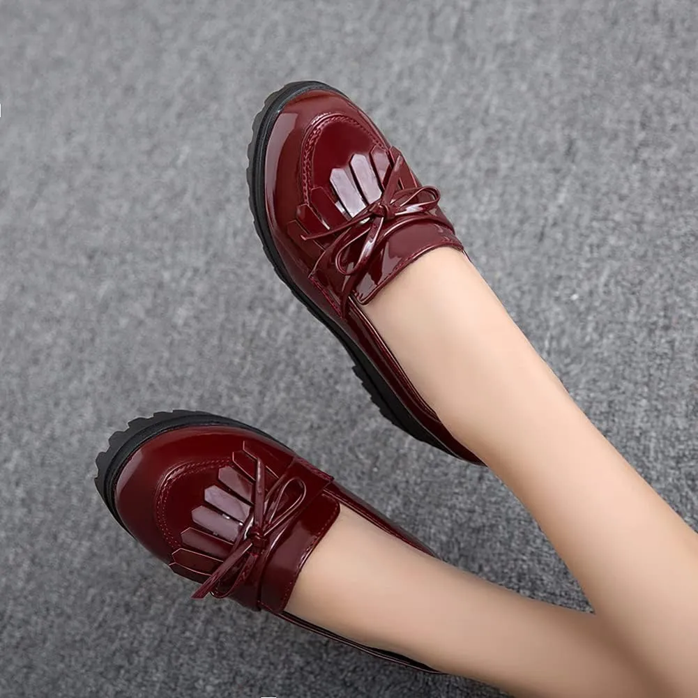 Fashion Platform Loafers for Women Slip-On Penny Loafers with Wedge Heel