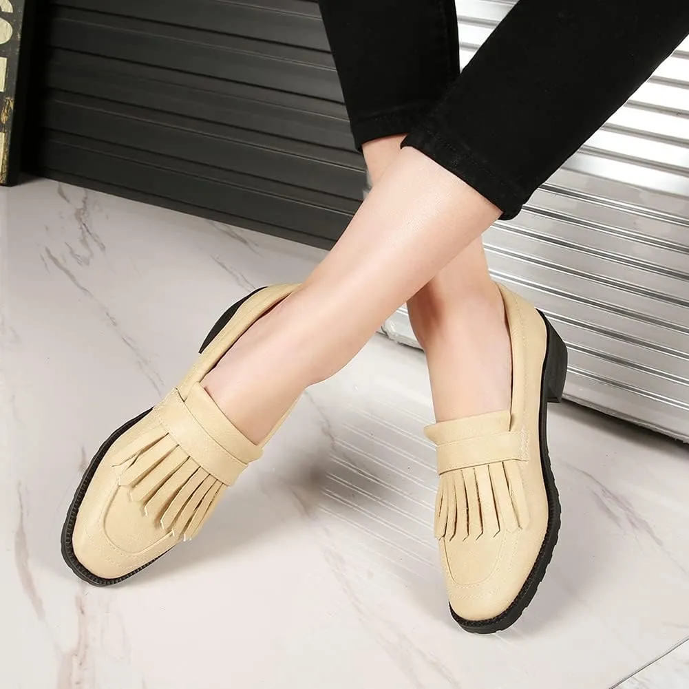 Fashion Platform Loafers for Women Slip-On Penny Loafers with Wedge Heel