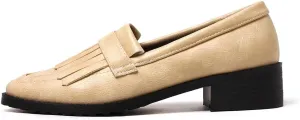 Fashion Platform Loafers for Women Slip-On Penny Loafers with Wedge Heel