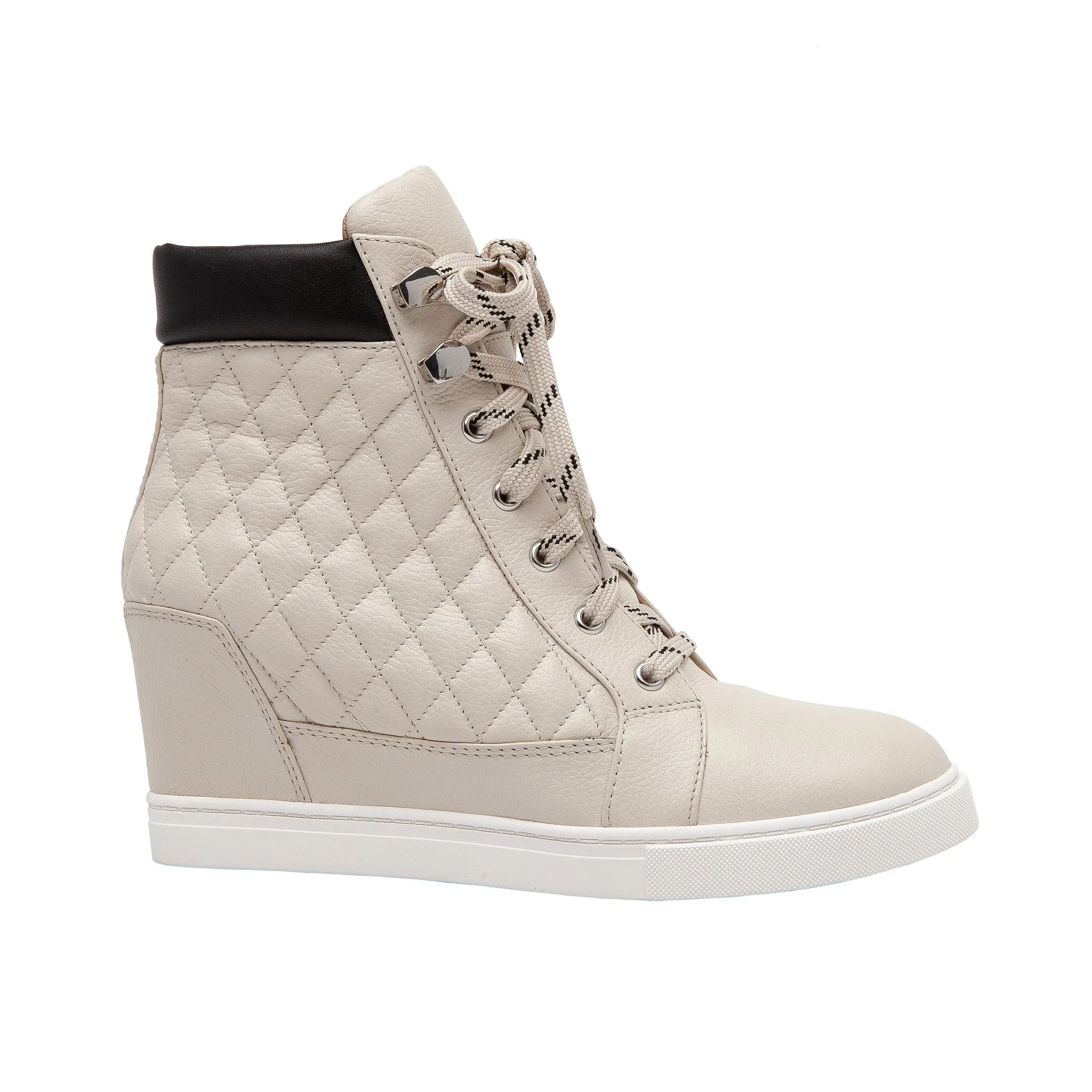 FIJI | Quilted Lace-Up Wedge Sneakers