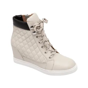 FIJI | Quilted Lace-Up Wedge Sneakers