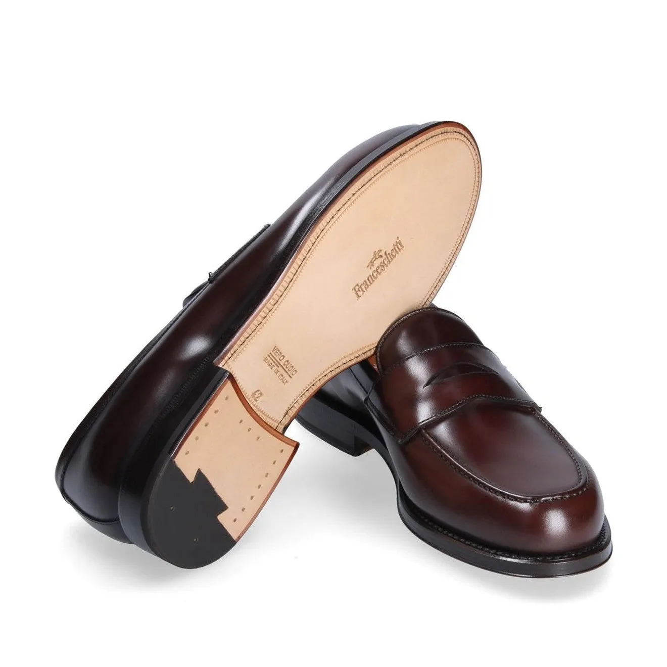 Franceschetti Newport Men's Luxury Italian Shoes Calf-Skin Leather Penny Loafers (FCCT1027)