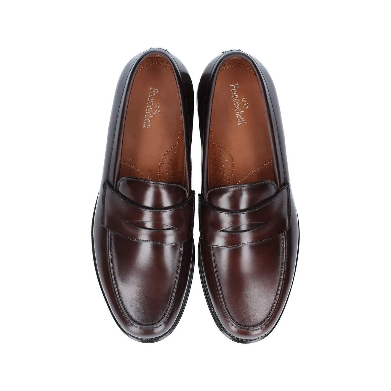 Franceschetti Newport Men's Luxury Italian Shoes Calf-Skin Leather Penny Loafers (FCCT1027)