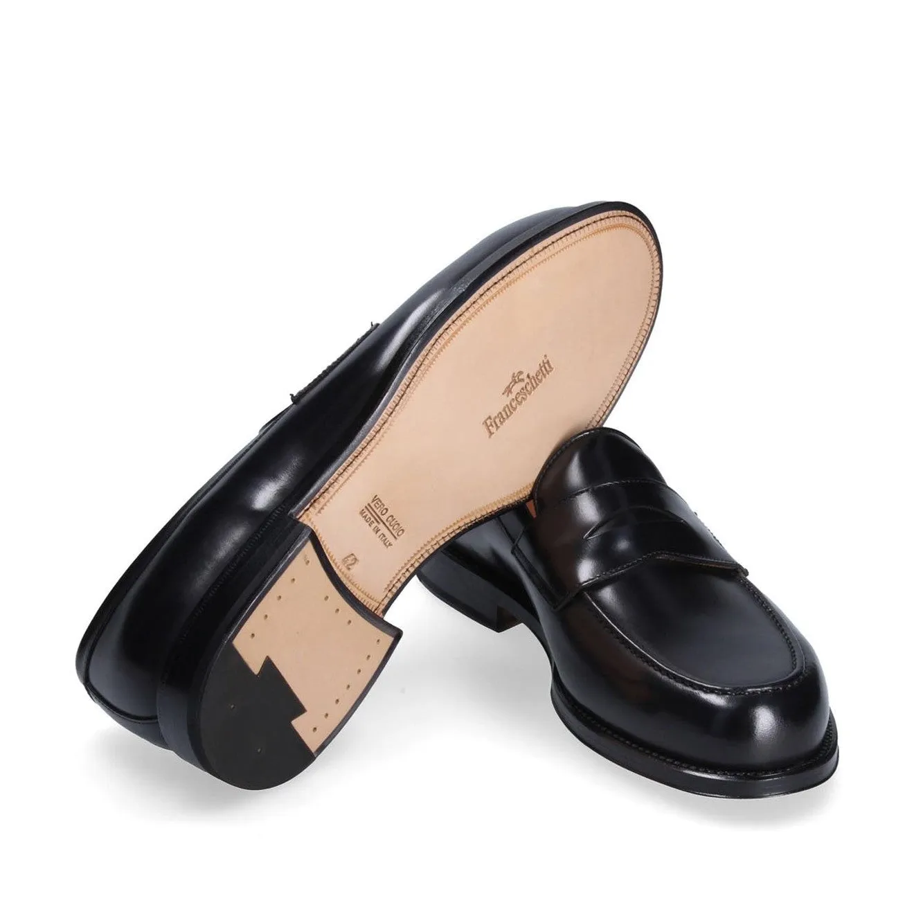 Franceschetti Newport Men's Luxury Italian Shoes Calf-Skin Leather Penny Loafers (FCCT1027)