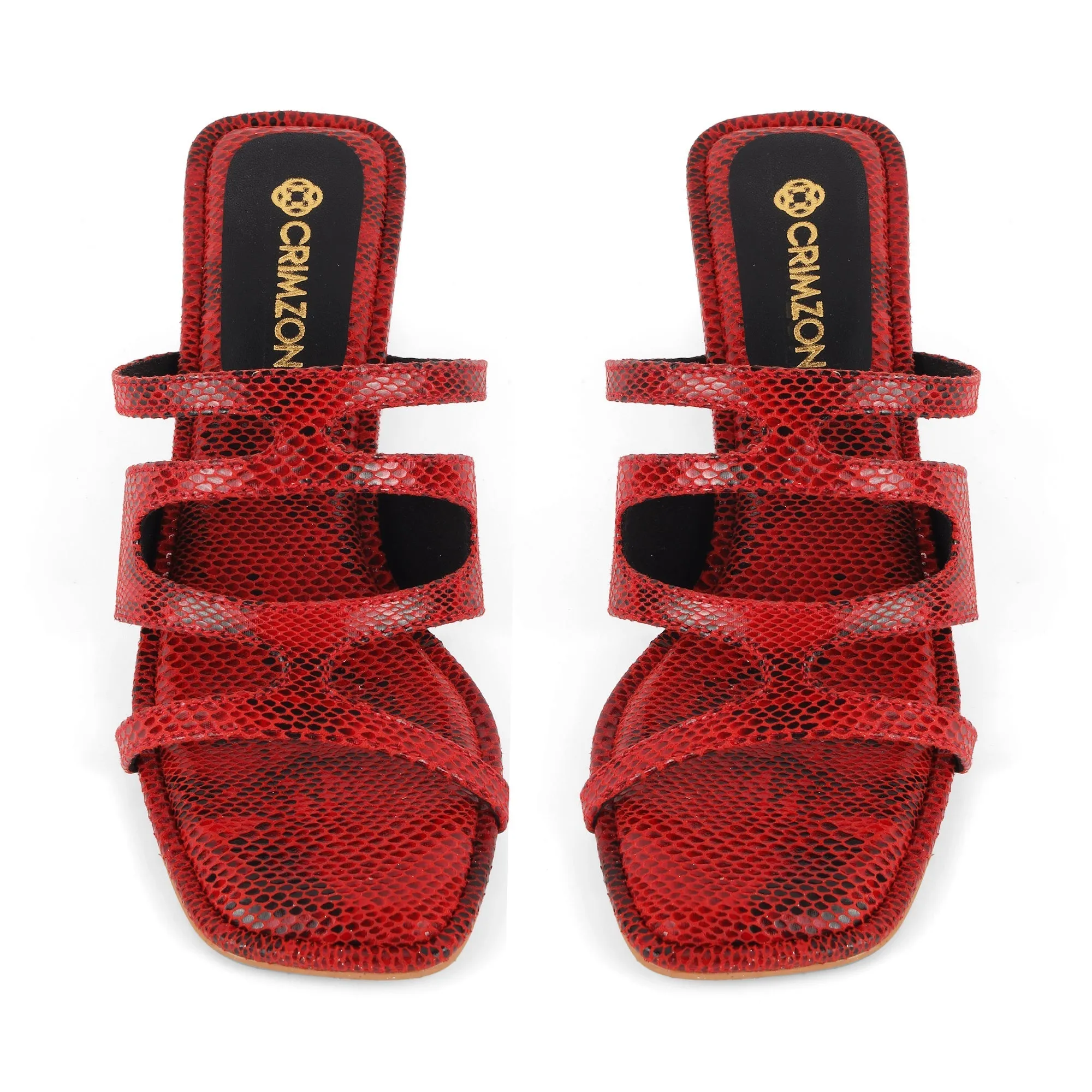 FRIDA- RED BLOCK HEELS