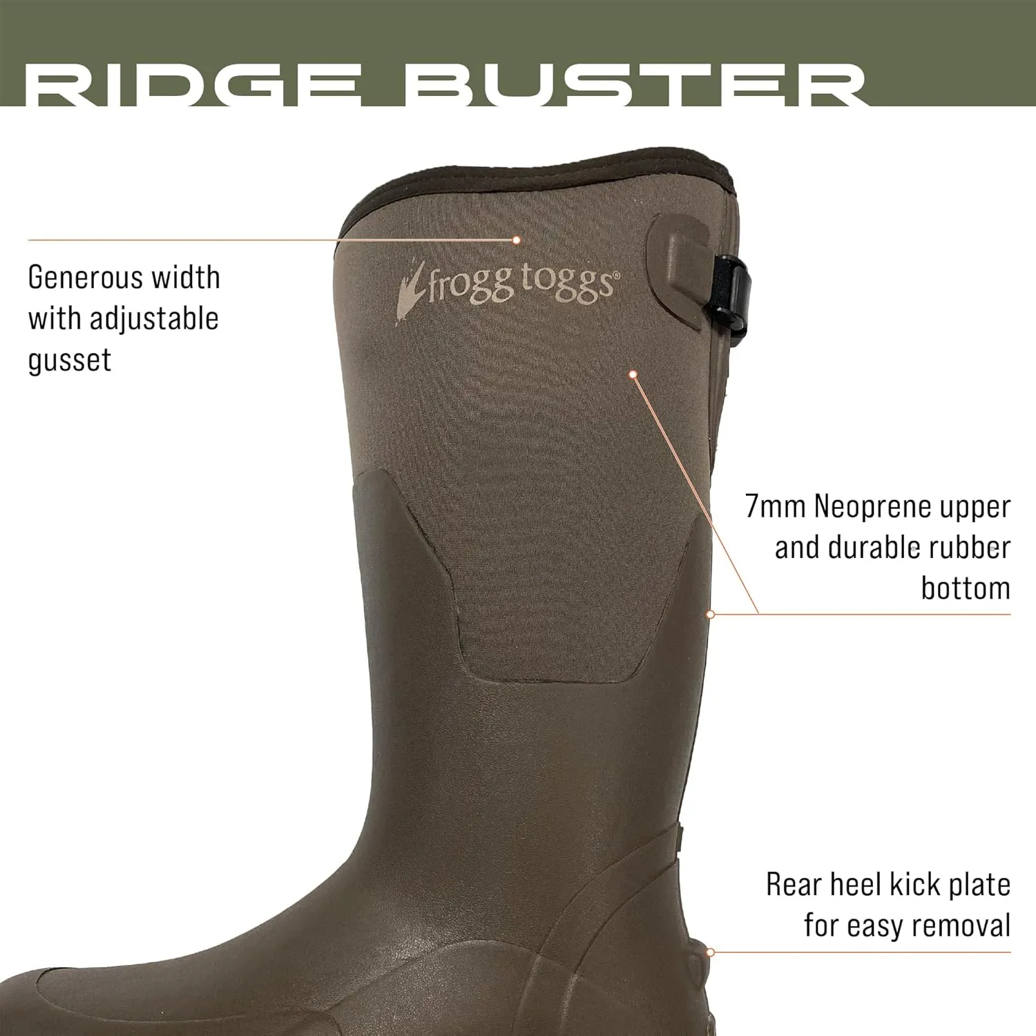 FROGG TOGGS Men's Ridge Buster Waterproof Hunting Boot, 7mm Neoprene
