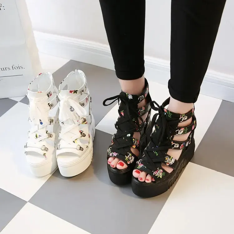 Funki Buys | Shoes | Women's Strappy Platform Wedge Shoes