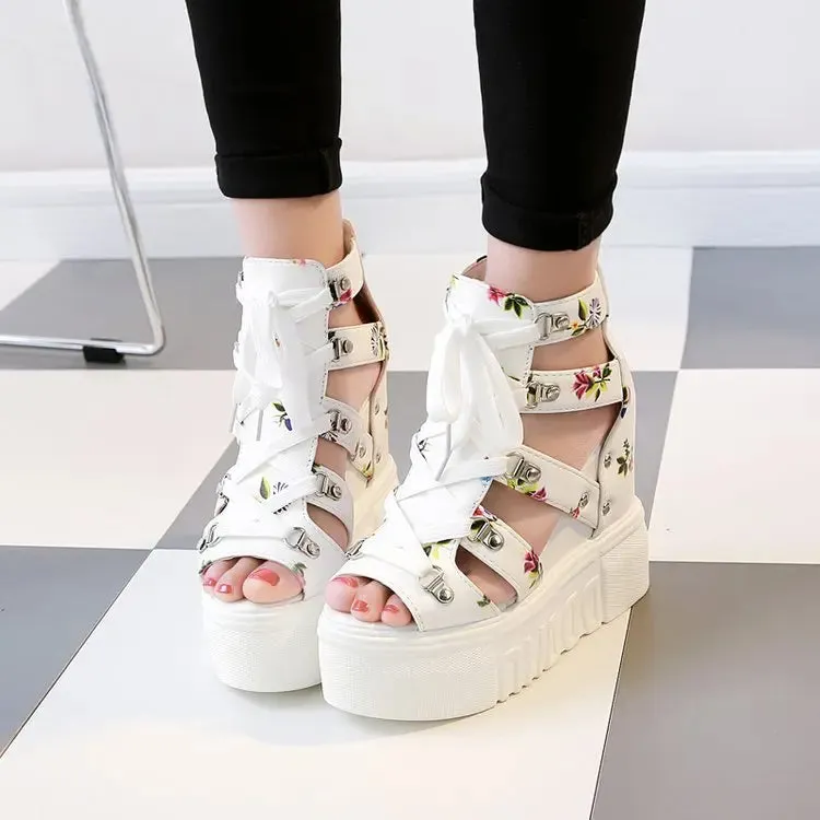 Funki Buys | Shoes | Women's Strappy Platform Wedge Shoes