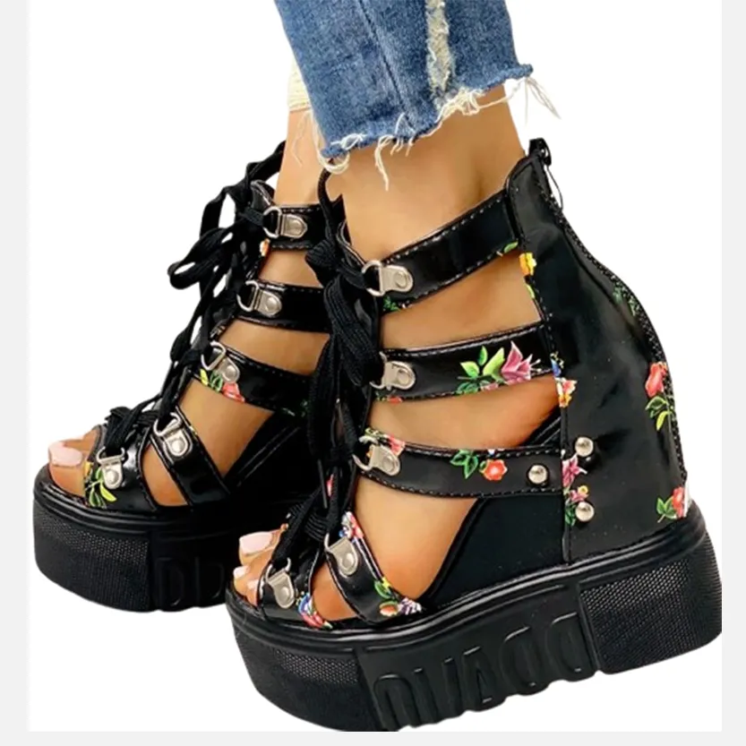 Funki Buys | Shoes | Women's Strappy Platform Wedge Shoes