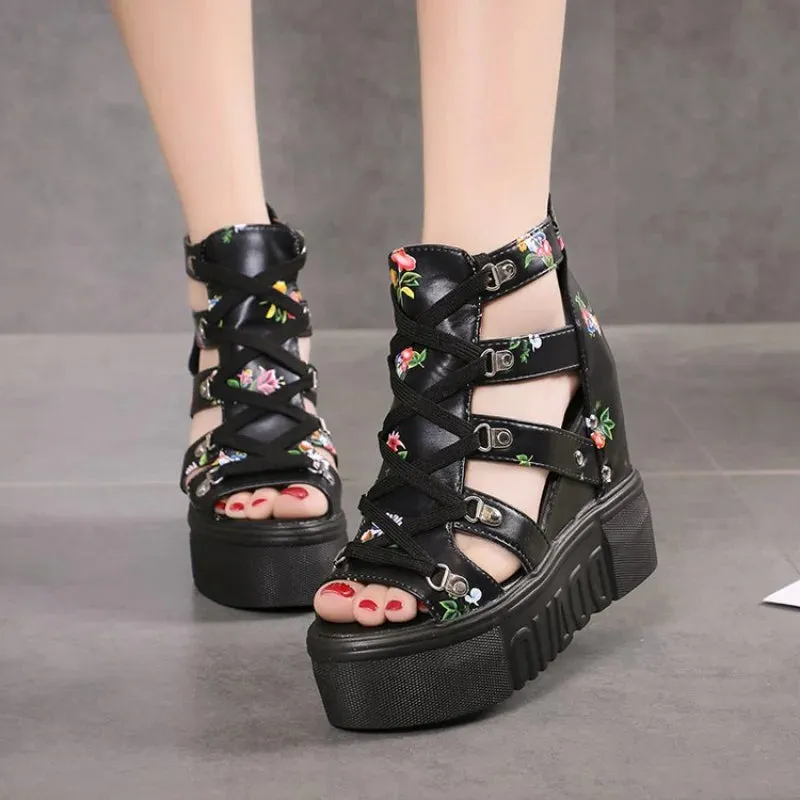 Funki Buys | Shoes | Women's Strappy Platform Wedge Shoes