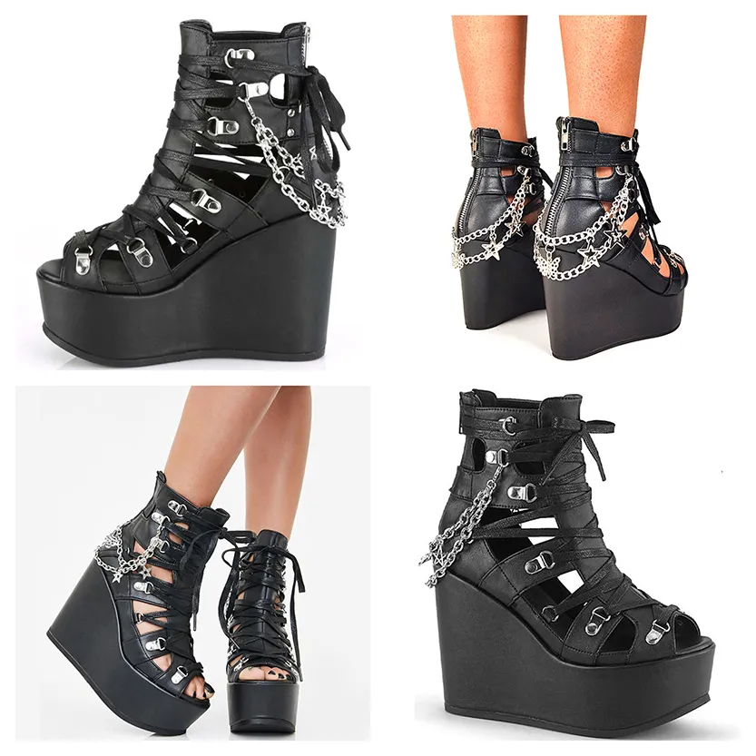 Funki Buys | Shoes | Women's Strappy Platform Wedge Shoes