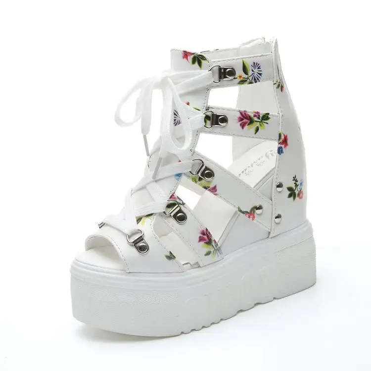 Funki Buys | Shoes | Women's Strappy Platform Wedge Shoes