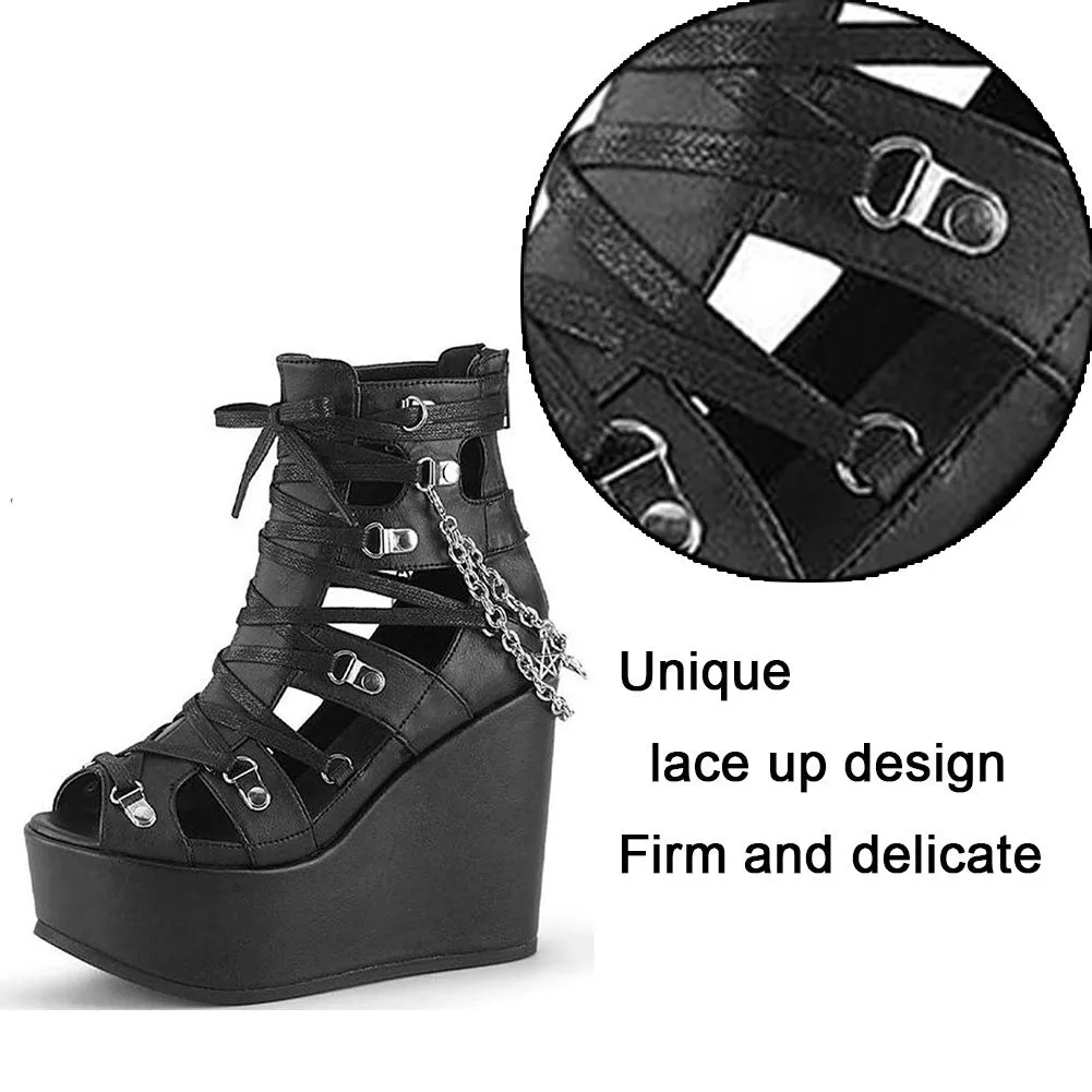 Funki Buys | Shoes | Women's Strappy Platform Wedge Shoes