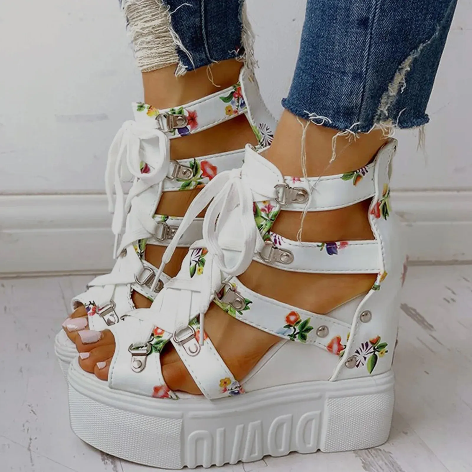 Funki Buys | Shoes | Women's Strappy Platform Wedge Shoes