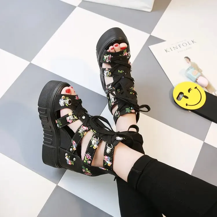 Funki Buys | Shoes | Women's Strappy Platform Wedge Shoes