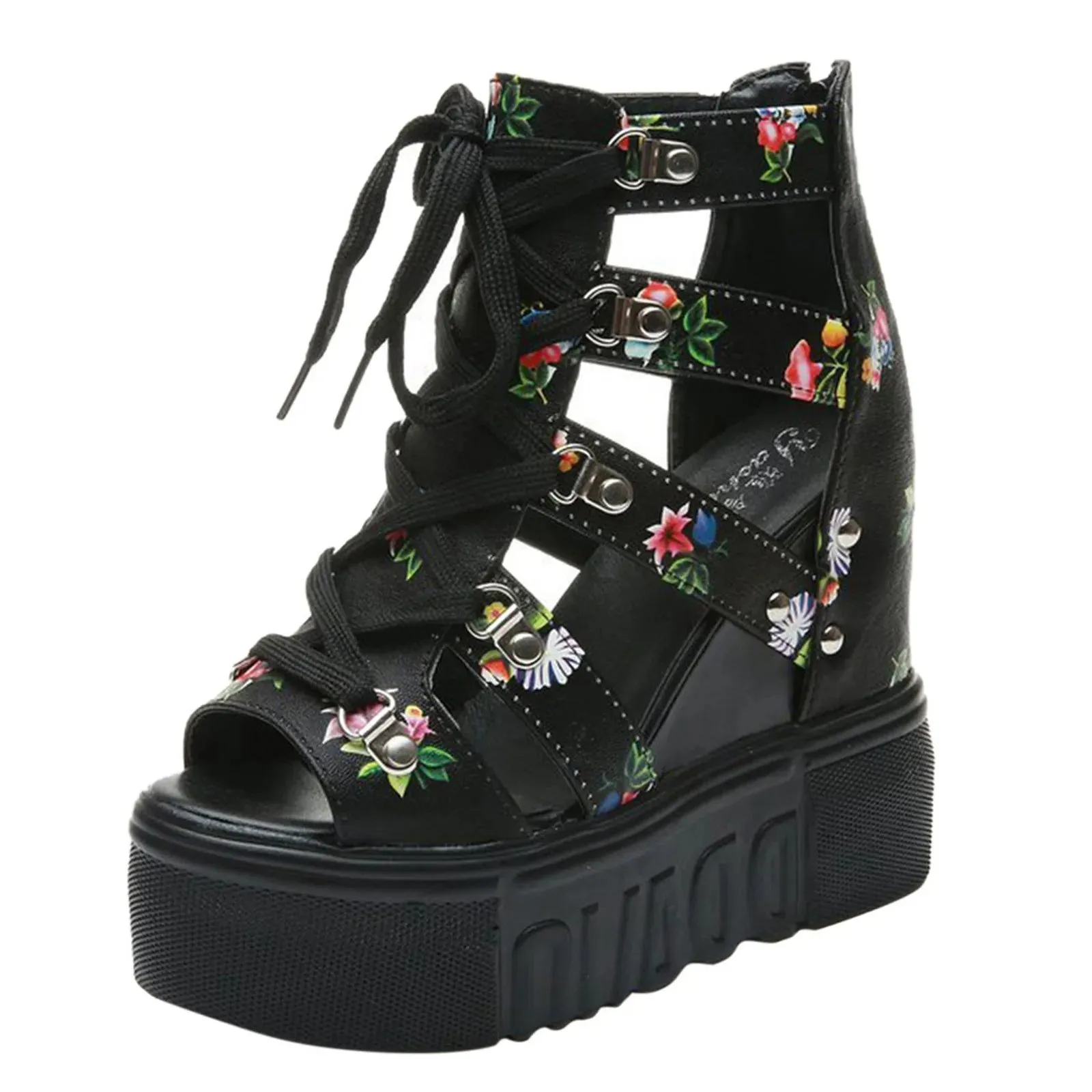 Funki Buys | Shoes | Women's Strappy Platform Wedge Shoes