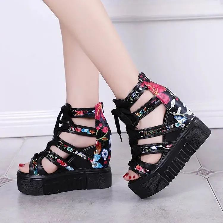 Funki Buys | Shoes | Women's Strappy Platform Wedge Shoes