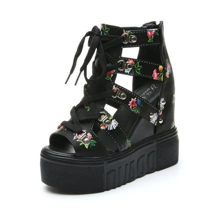 Funki Buys | Shoes | Women's Strappy Platform Wedge Shoes