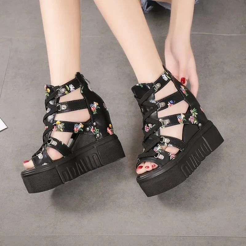 Funki Buys | Shoes | Women's Strappy Platform Wedge Shoes