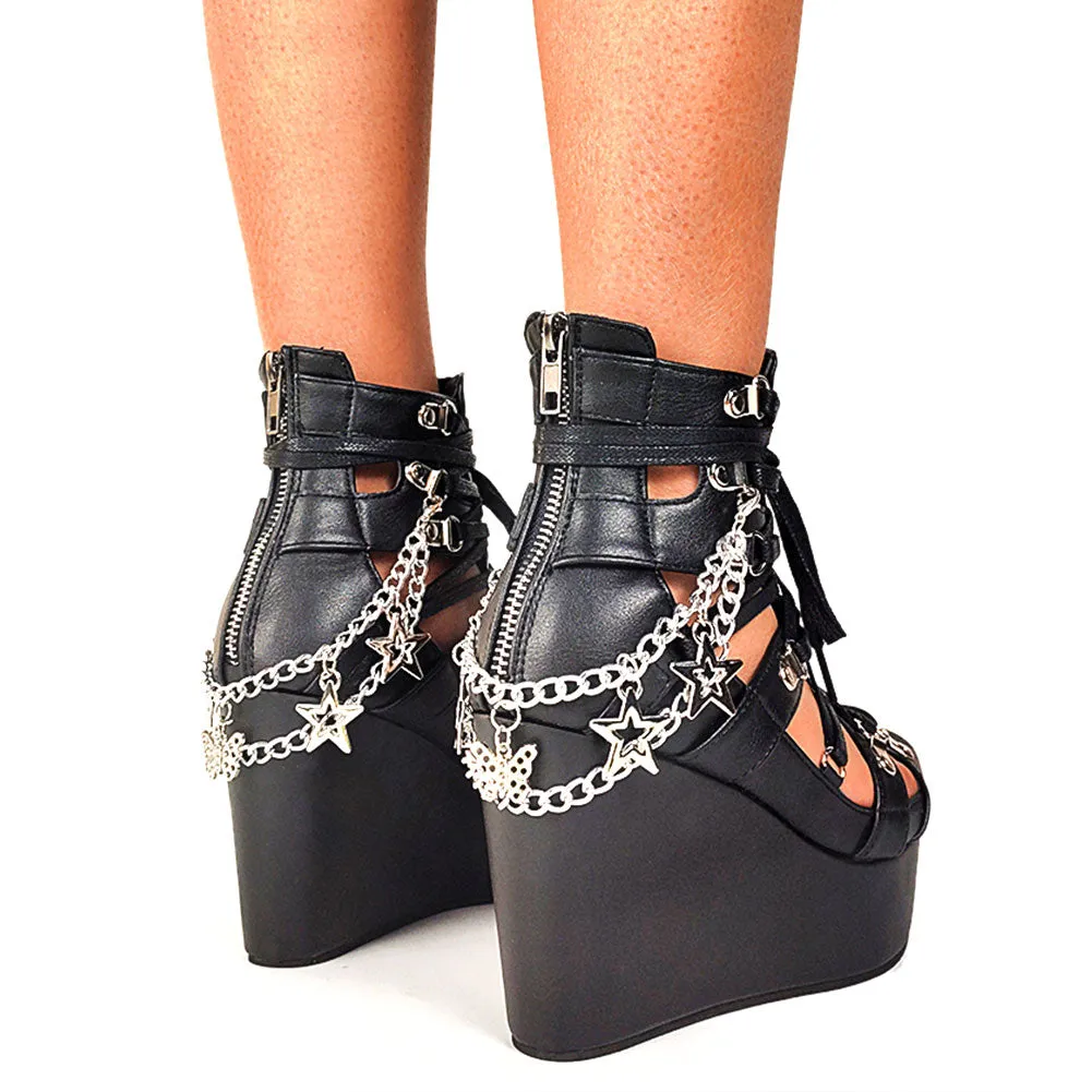 Funki Buys | Shoes | Women's Strappy Platform Wedge Shoes