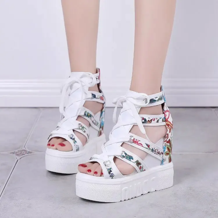 Funki Buys | Shoes | Women's Strappy Platform Wedge Shoes