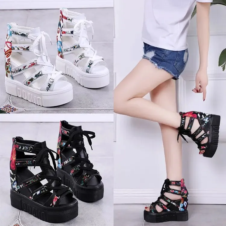 Funki Buys | Shoes | Women's Strappy Platform Wedge Shoes