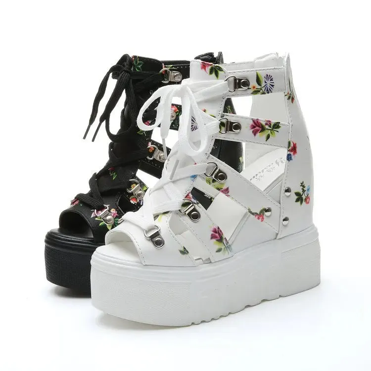 Funki Buys | Shoes | Women's Strappy Platform Wedge Shoes