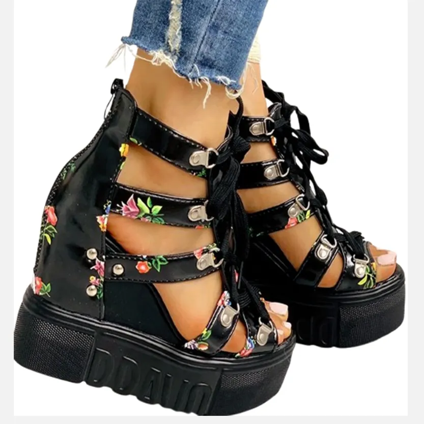 Funki Buys | Shoes | Women's Strappy Platform Wedge Shoes