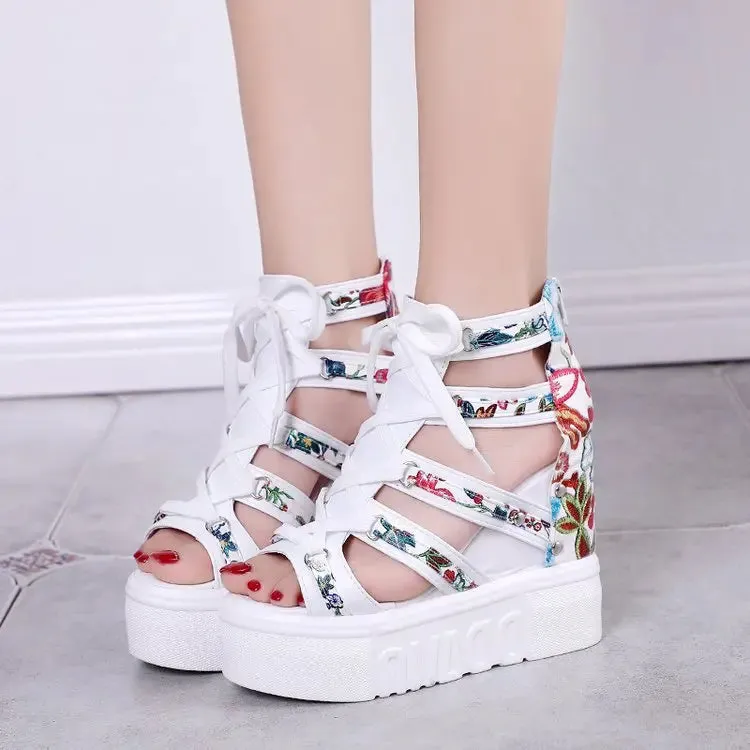 Funki Buys | Shoes | Women's Strappy Platform Wedge Shoes