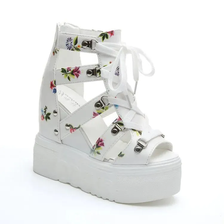Funki Buys | Shoes | Women's Strappy Platform Wedge Shoes