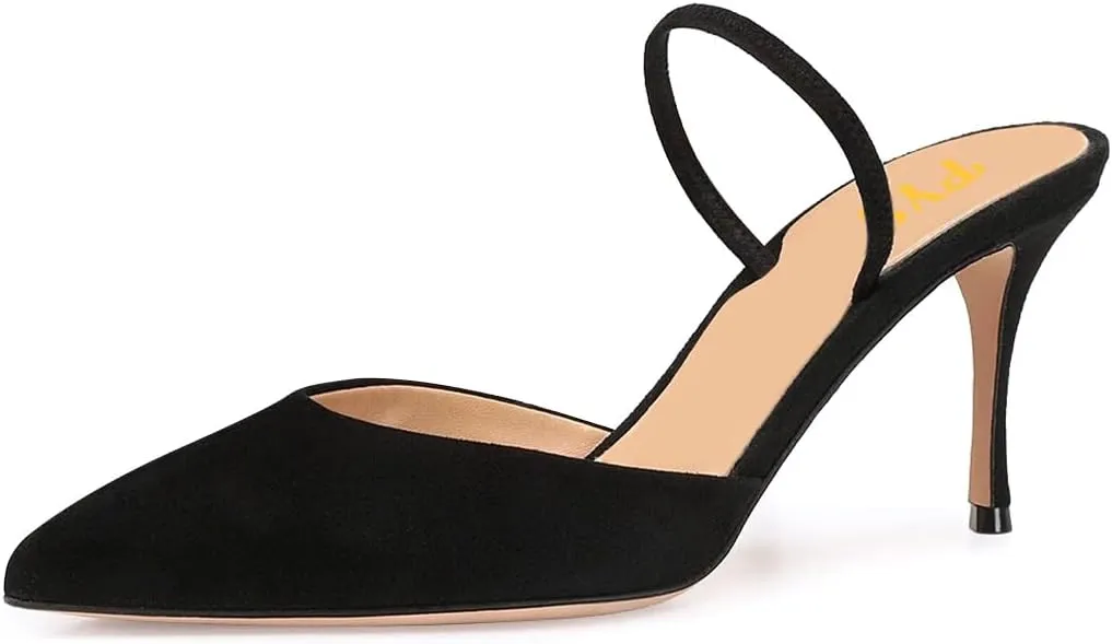 FYS Women Pointed Toe Slip on Mules Sexy Stiletto High Heels Dance Party Club Shoes Size 4-16 US