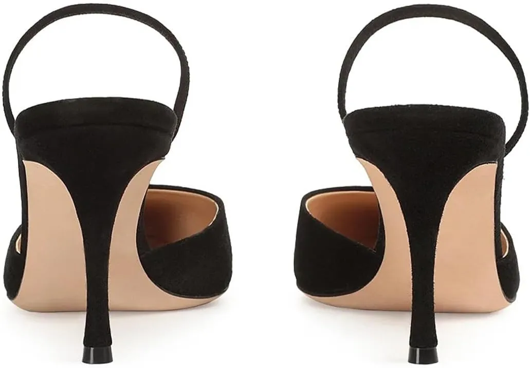 FYS Women Pointed Toe Slip on Mules Sexy Stiletto High Heels Dance Party Club Shoes Size 4-16 US