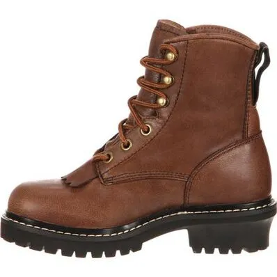 Georgia Boot Brown Big Kids Waterproof Logger Boots GB00019 **ONLINE ONLY