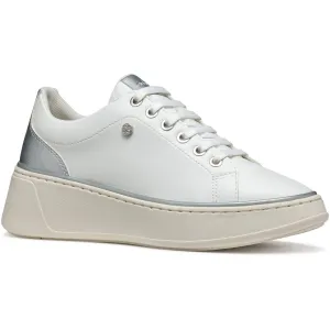 Geox D SUNNETTY Synthetic Polyurethane Women's White/Silver Trainers