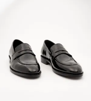 Goodyear Welted Classic Black Patent Penny Loafers